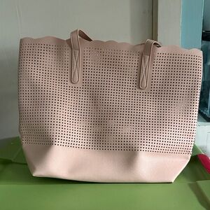 Neiman Marcus Blush Perforated Tote